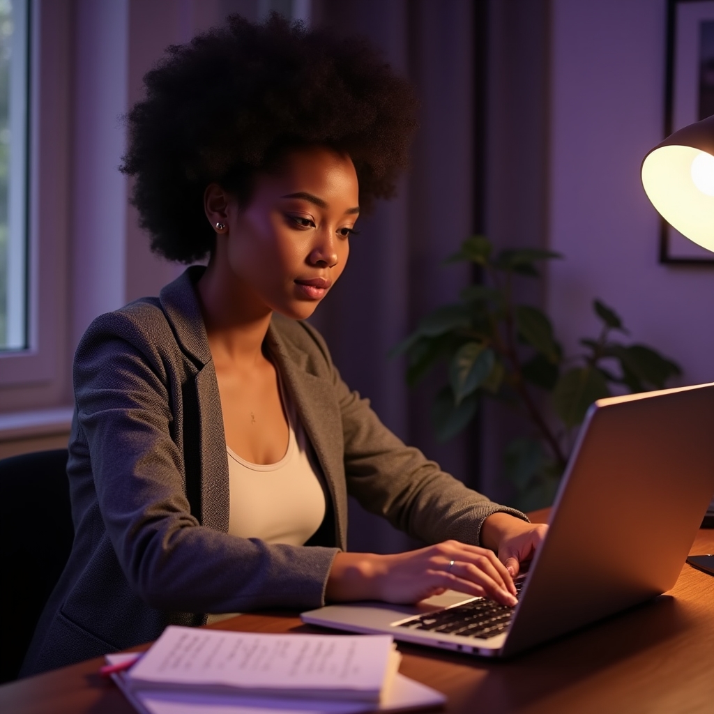 Person preparing notes before a video discovery call on a laptop